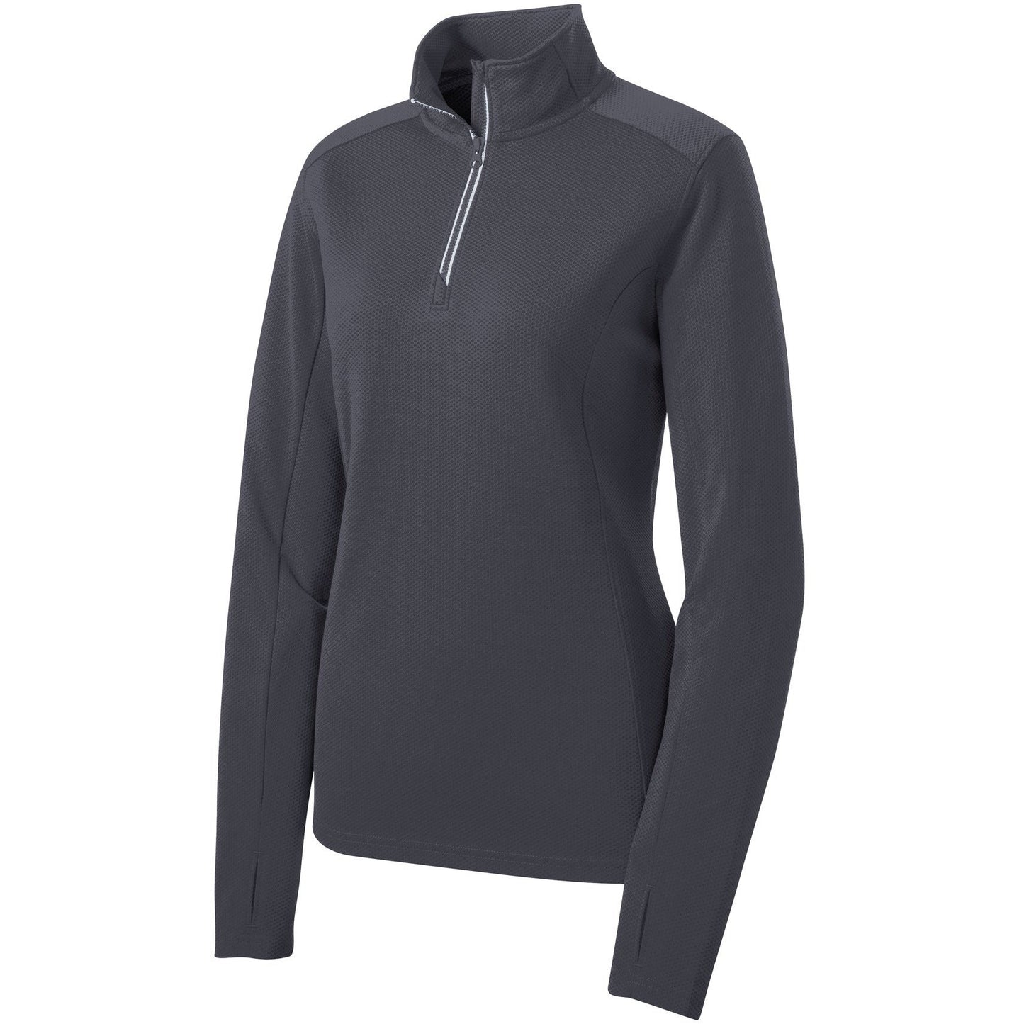 Sport-Tek® Ladies Sport-Wick® Textured 1/4-Zip Pullover