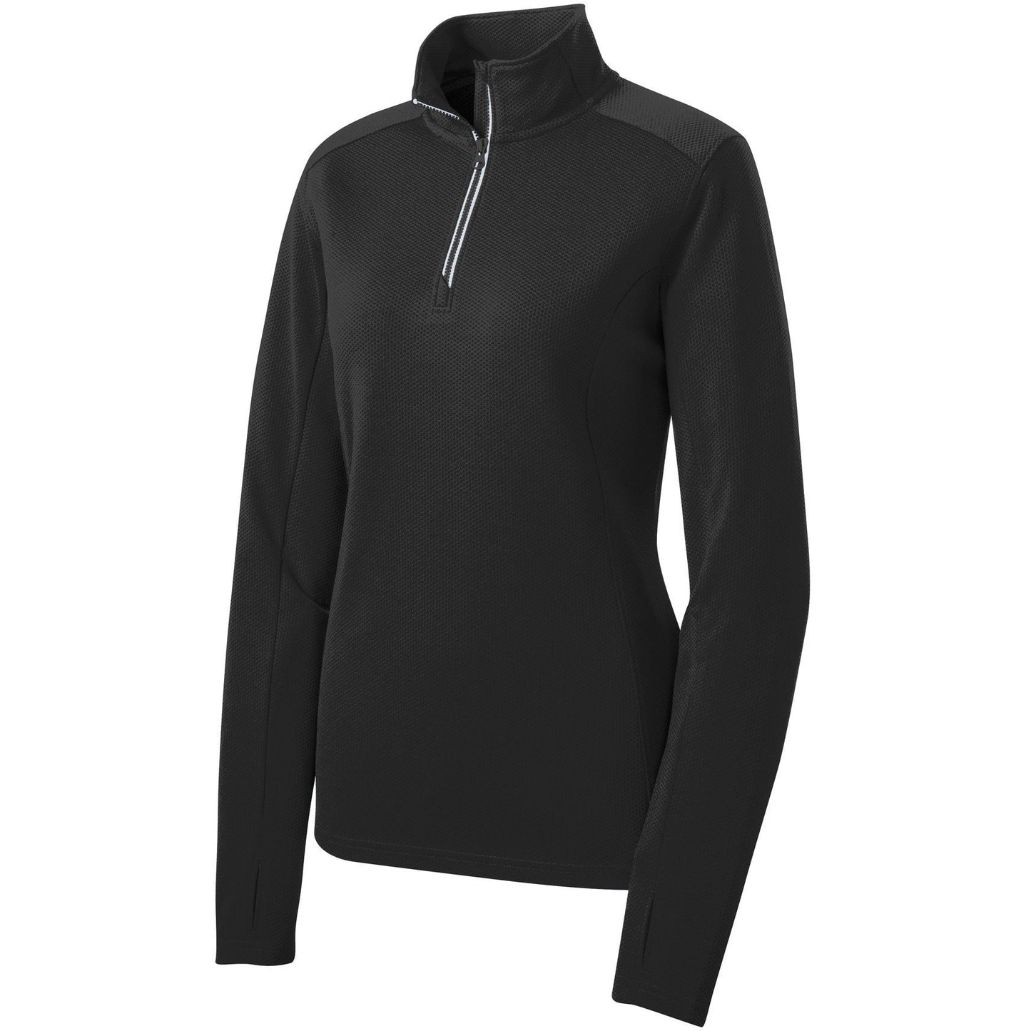 Sport-Tek® Ladies Sport-Wick® Textured 1/4-Zip Pullover